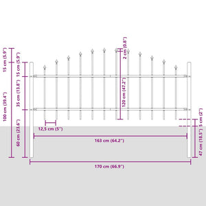 Gartenzaun Woerden, 5er-Set, Grau
