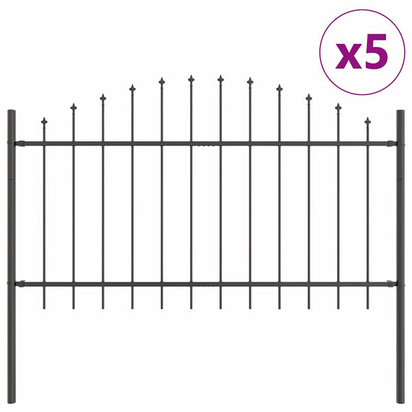 Grauer Gartenzaun 5er Set, 170x140cm