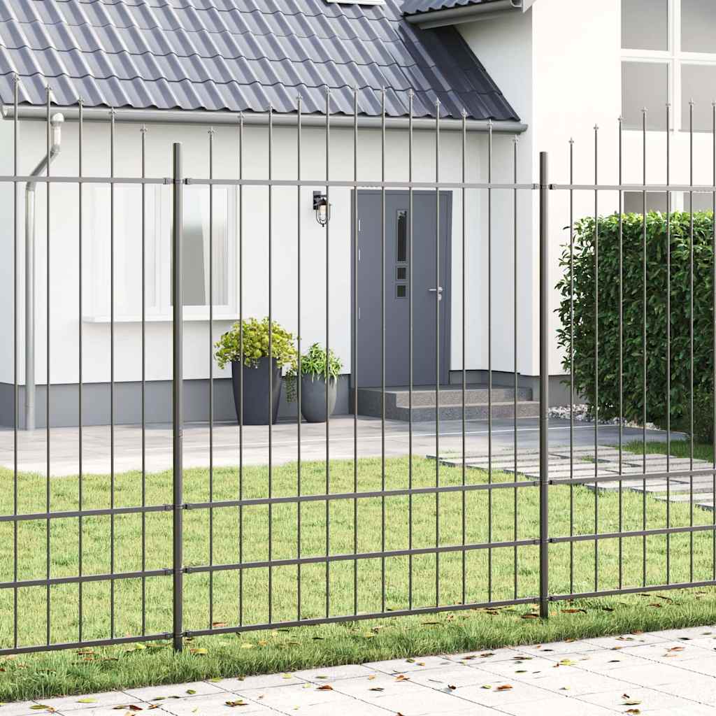 Gartenzaun Set Grau, 6-teilig