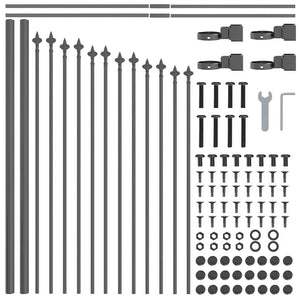 Gartenzaun Woerden 7er Set Grau