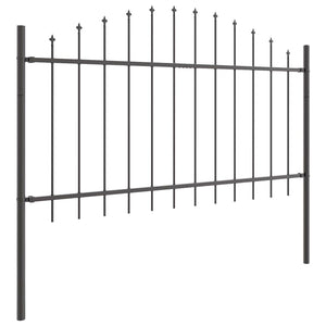 Grauer Gartenzaun 170x140cm, 7-teilig