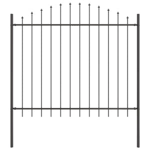 Grauer Gartenzaun, 7-teilig, 170x190 cm, Stahl