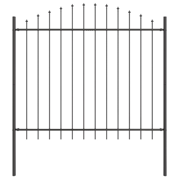 Grauer Gartenzaun, 7-teilig, 170x190 cm, Stahl