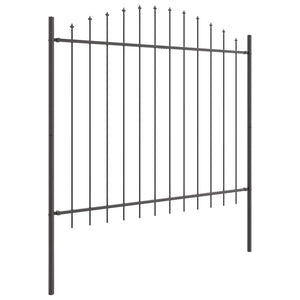 Grauer Gartenzaun, 7-teilig, 170x190 cm, Stahl