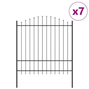 vidaXL Clôture de jardin 7 pcs Gris 170 x 215 cm Acier enduit de poudre