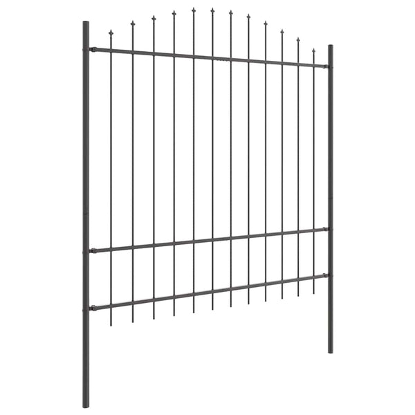vidaXL Clôture de jardin 7 pcs Gris 170 x 215 cm Acier enduit de poudre