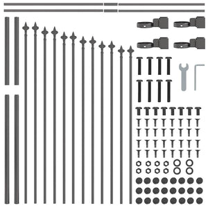 vidaXL Clôture de jardin 8 pcs Gris 170 x 140 cm Acier poudré