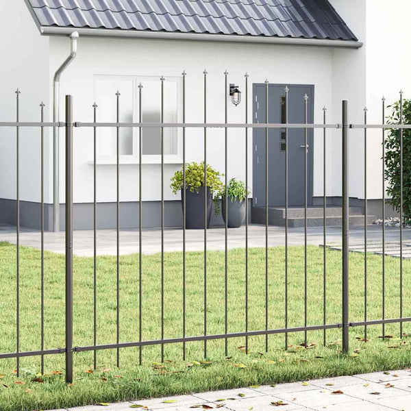 Gartenzaun 8er-Set Grau 170x190cm Stahl