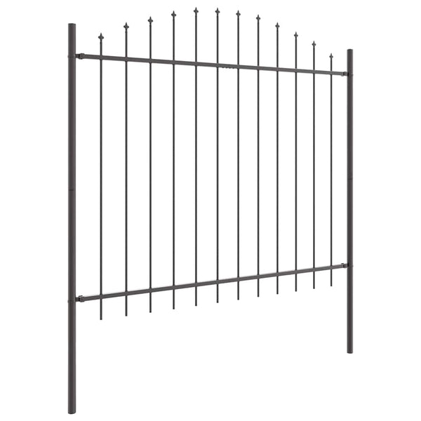 Gartenzaun 8er-Set Grau 170x190cm Stahl