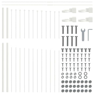 Gartenzaun Set Weiß, 3-teilig