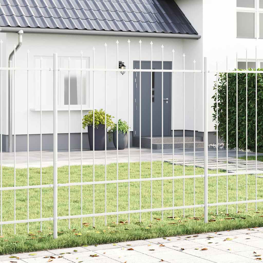 Gartenzaun Set Weiß, 3-teilig