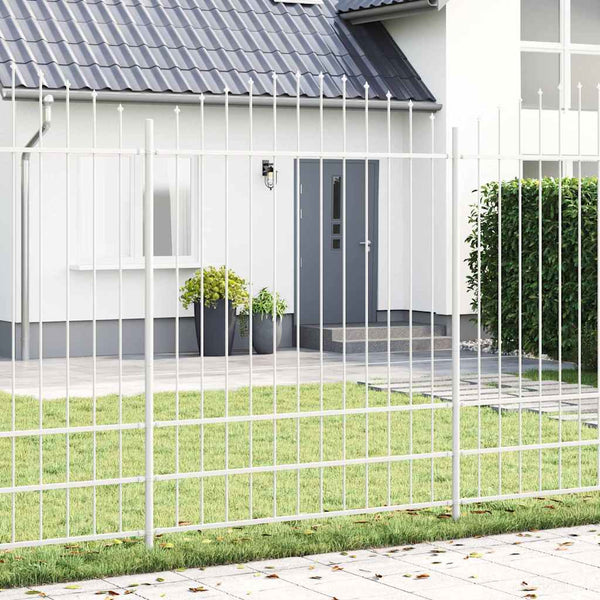 Gartenzaun 3er Set Weiß Stahl 170x225cm