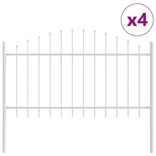 Weißer Gartenzaun 4er Set, 170x140 cm