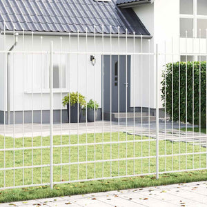 Gartenzaun Set Weiß, 4-teilig, Stahl