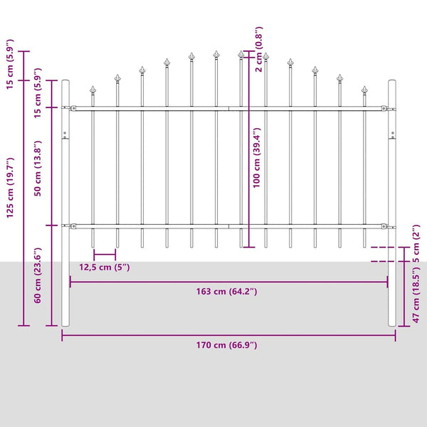 Gartenzaun Set Weiß, 6-teilig, 170x140cm