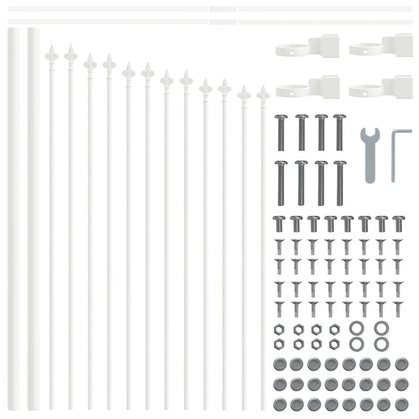 vidaXL Clôture de jardin Woerden 7 pcs Blanc