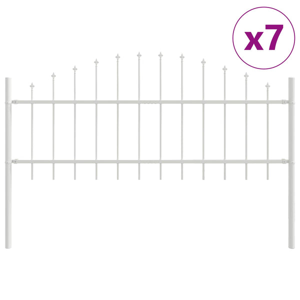 vidaXL Clôture de jardin Woerden 7 pcs Blanc
