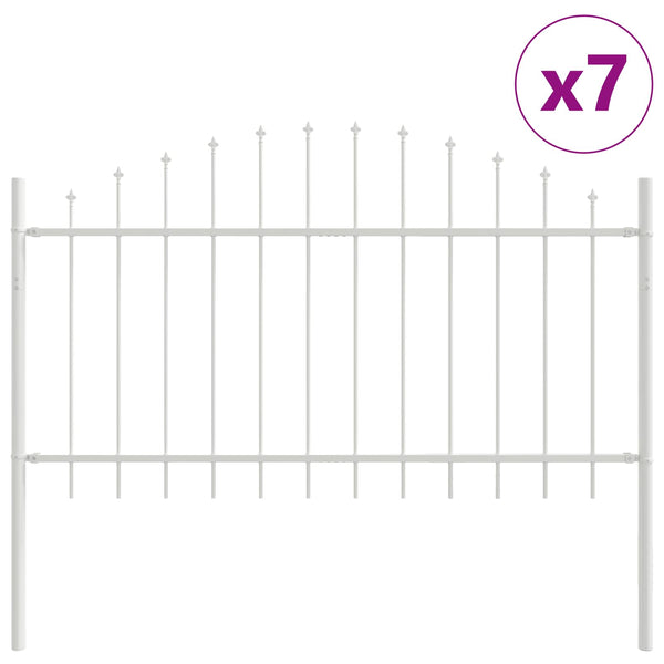 Gartenzaun Set Weiß, 7-teilig