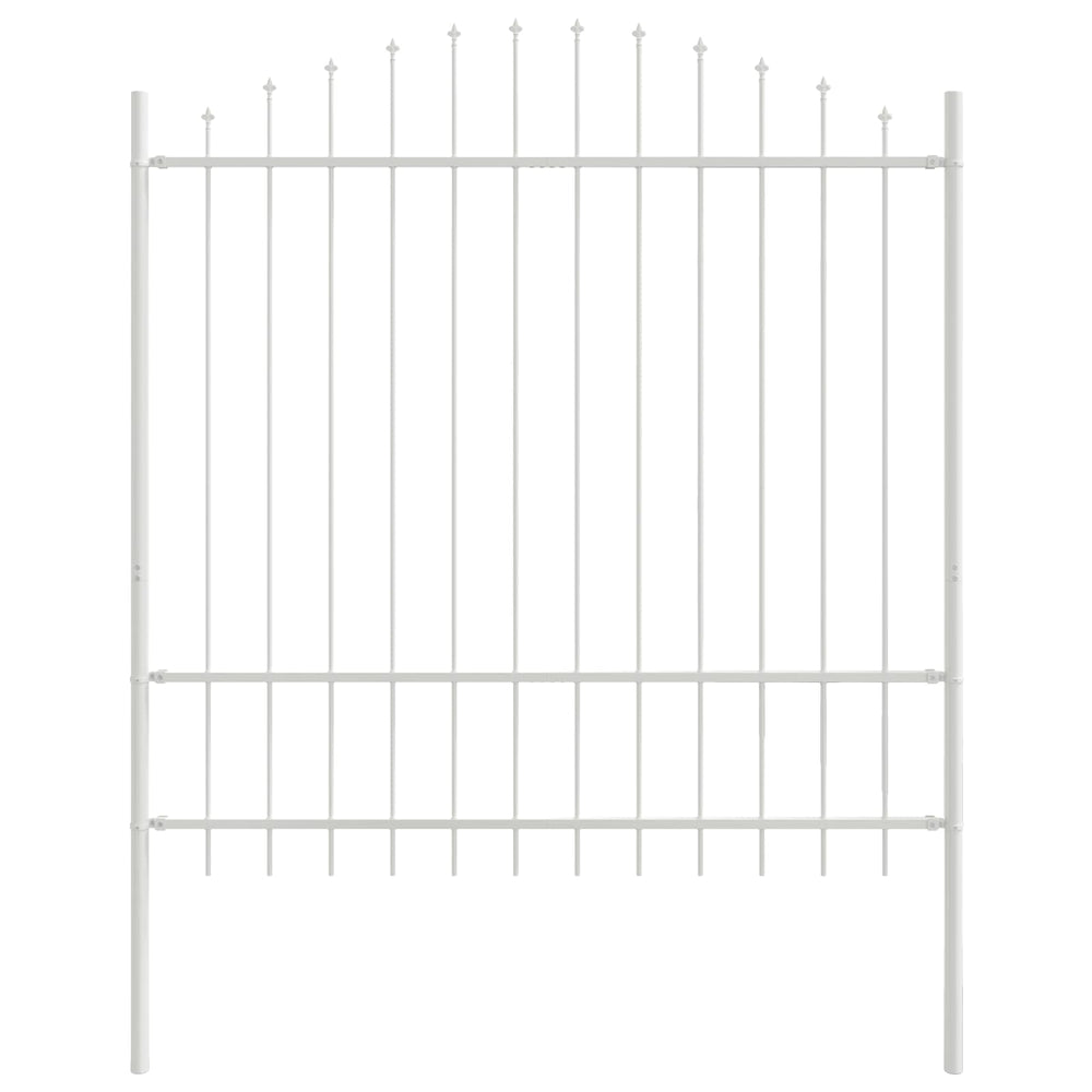 vidaXL Clôture de jardin 7 pcs Blanc 170 x 215 cm Acier enduit de poudre