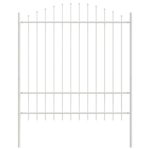 Gartenzaun Set Weiß Stahl 170x215cm