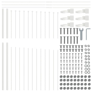 Gartenzaun Set Weiß Stahl 170x215cm