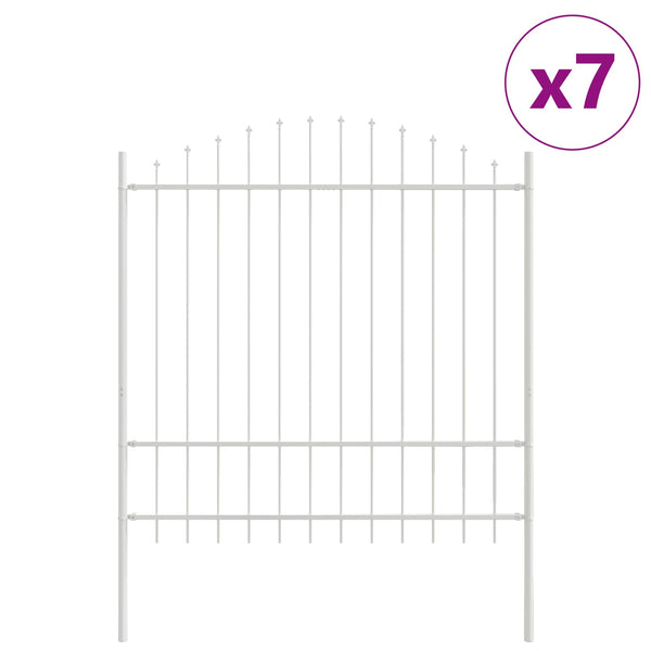 Gartenzaun Set Weiß Stahl 170x215cm