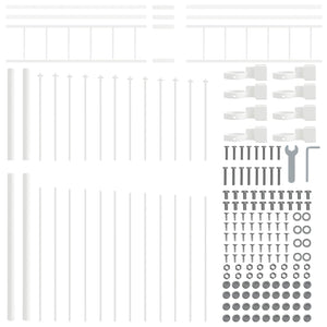 Gartenzaun Set Weiß 170x225 cm Stahl