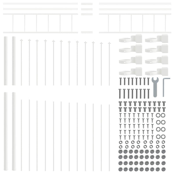 Gartenzaun Set Weiß 170x225 cm Stahl