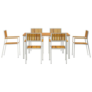 Outdoor Esstisch-Set 7-teilig Akazie Braun