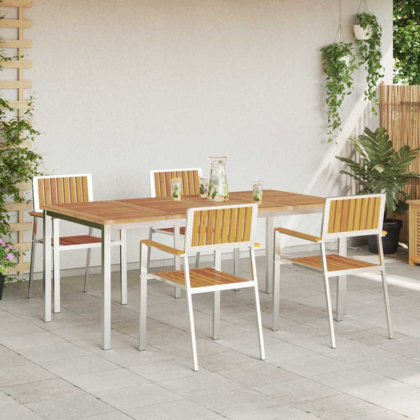 Akazie Massivholz Gartentisch Set 5-teilig