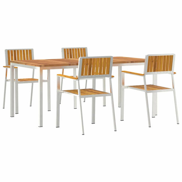 Akazie Massivholz Gartentisch Set 5-teilig