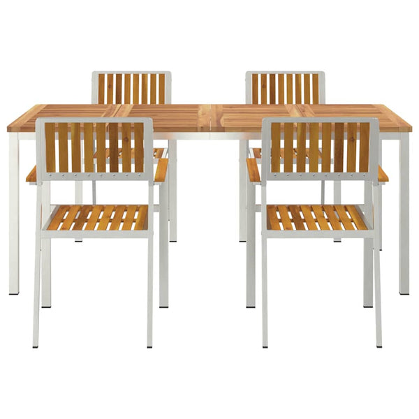 Akazie Massivholz Gartentisch Set 5-teilig