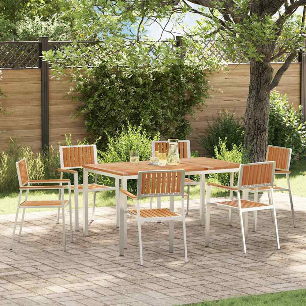 Gartentisch Set 7-teilig Braun Teakholz