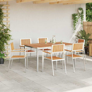 Gartentisch Set 7-teilig Braun Teakholz