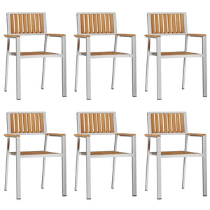 Gartentisch Set 7-teilig Braun Teakholz