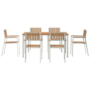 Gartentisch Set 7-teilig Braun Teakholz