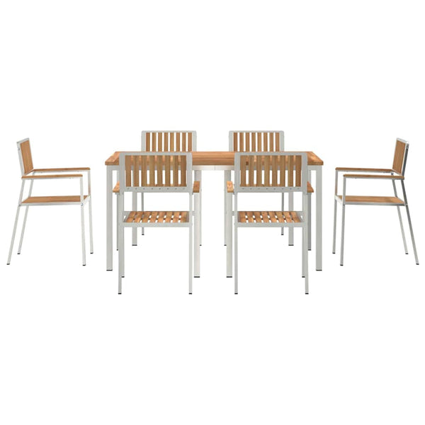 Gartentisch Set 7-teilig Braun Teakholz