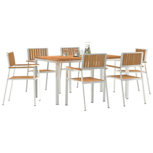 Gartentisch Set 7-teilig Braun Teakholz