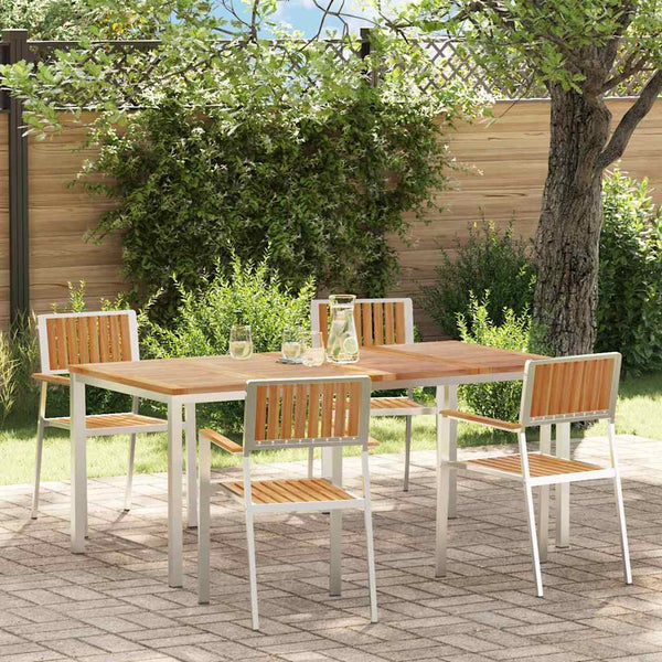 Teak Gartentisch Set 5-teilig Braun