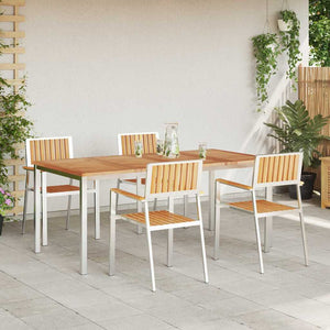 Teak Gartentisch Set 5-teilig Braun