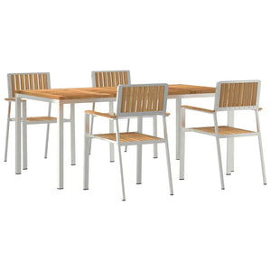 Teak Gartentisch Set 5-teilig Braun
