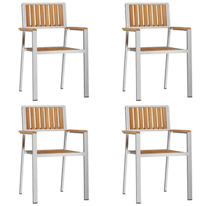 Teak Gartentisch Set 5-teilig Braun