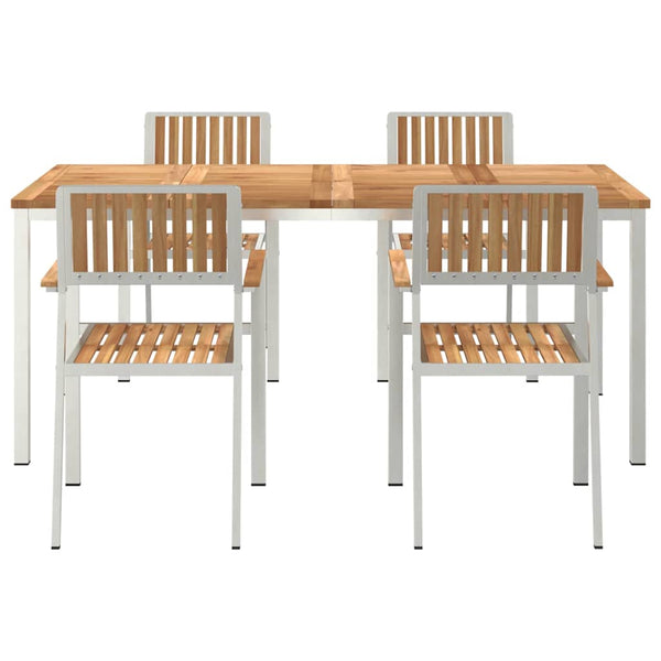 Teak Gartentisch Set 5-teilig Braun