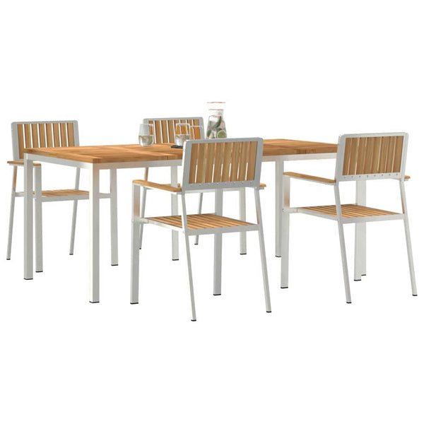 Teak Gartentisch Set 5-teilig Braun