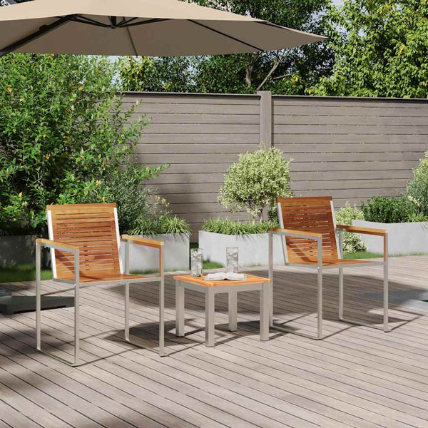 Sonnenliege Set 3-teilig Teakholz Braun
