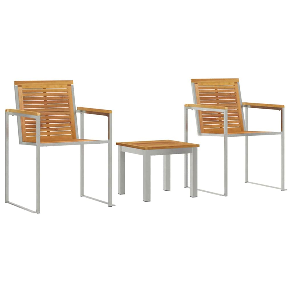 Sonnenliege Set 3-teilig Teakholz Braun