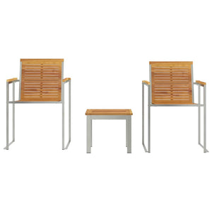 Sonnenliege Set 3-teilig Teakholz Braun