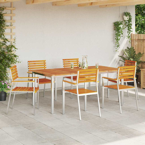 Gartenstühle 6er Set Akazie Massivholz