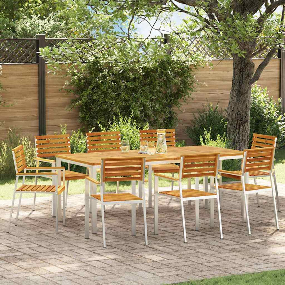 vidaXL Chaises de jardin 8 pcs Huile naturelle 56 x 54,5 x 87 cm Bois d'acacia massif