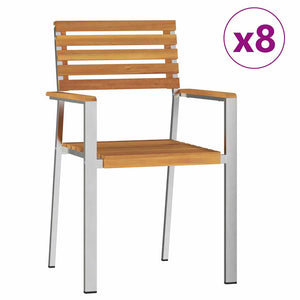 Akazienholz Gartenstuhl 8er Set
